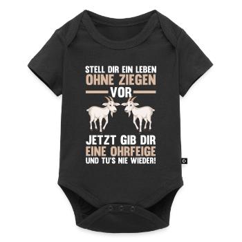 Ziege Ziegenbauer Bauernhof Landwirt Bauer Ziegen - Baby Premium Kurzarmbody - Schwarz - Vorne