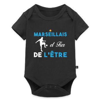 J'aime Marseille Je suis Supporter de Marseille - Body à manches courtes Premium Bébé - noir - Devant