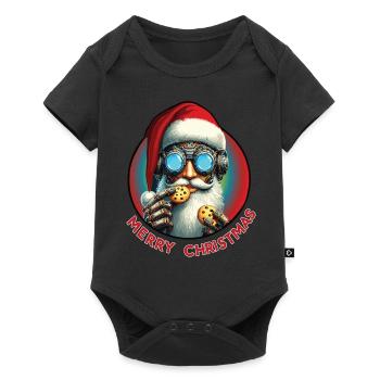 Santa Claus cyberpunk - Baby Premium short-sleeve bodysuit - black - Front
