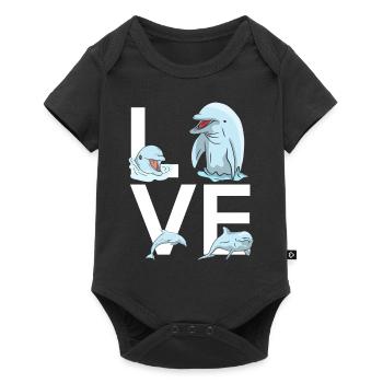Dolphin Love - Baby Premium short-sleeve bodysuit - black - Front