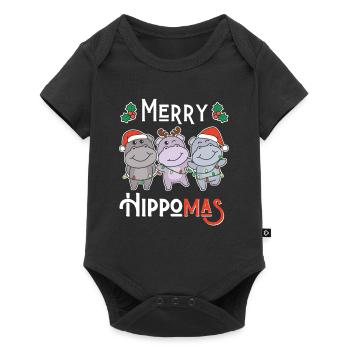 Joyeux Noël hippopotame de jeu de mots d’Hippoma - Body à manches courtes Premium Bébé - noir - Devant