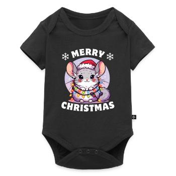 Guirlandes lumineuses de Noël Chinchilla - Body à manches courtes Premium Bébé - noir - Devant