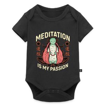 Meditation Is My Passion Spiritual Turtle Lover - Baby Premium short-sleeve bodysuit - black - Front