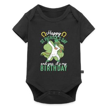 Happy St. Patrick's Day and yes my birthday dab - Baby Premium short-sleeve bodysuit - black - Front