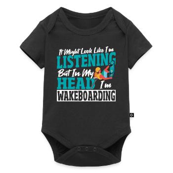 Wakeboarder In My Head I'm Wakeboarding - Baby Premium short-sleeve bodysuit - black - Front