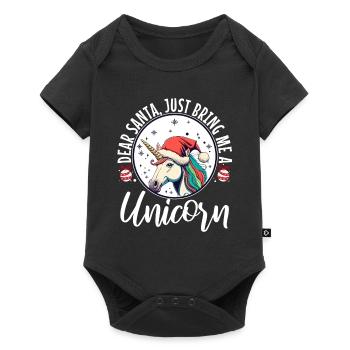 Dear santa just bring me a unicorn - Baby Premium short-sleeve bodysuit - black - Front