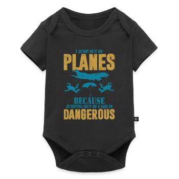 Je saute d’un parachutiste parachutiste d’avion - Body à manches courtes Premium Bébé - noir - Devant