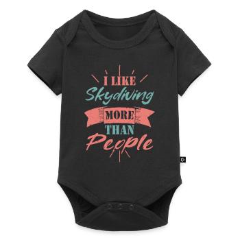 I Like Skydiving More Than People Skydiver Parachu - Baby Premium short-sleeve bodysuit - black - Front