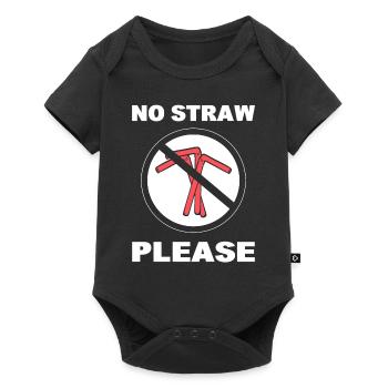 No Straw Please Anwalt des Klimawandels - Baby Premium Kurzarmbody - Schwarz - Vorne