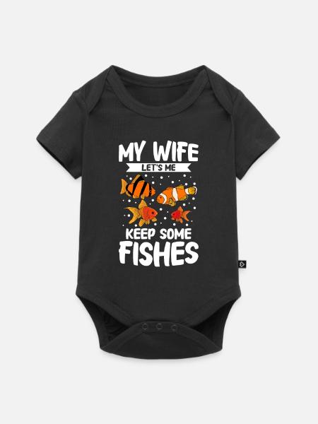 Aquaristik Fischzucht Aquarianer - Baby Premium Kurzarmbody - Schwarz