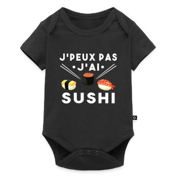 Je peux pas J'ai Sushi Humour Cadeau Drôle Sushis - Body à manches courtes Premium Bébé - noir - Devant