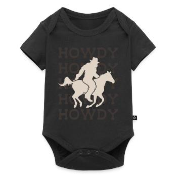 Bigfoot HOWDY Western Begrüßung Design - Baby Premium Kurzarmbody - Schwarz - Vorne
