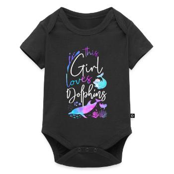 Dolphin This Girl Loves Dolphins - Baby Premium short-sleeve bodysuit - black - Front
