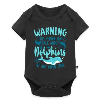 Dolphin Warning This Person May - Baby Premium short-sleeve bodysuit - black - Front