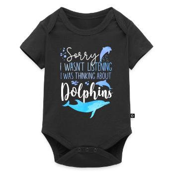 Dolphin Sorry I Wasn't Listening I - Baby Premium short-sleeve bodysuit - black - Front