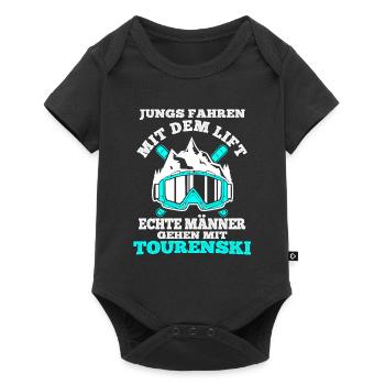 Tourenski Wintersport Berg Skifahrer Geschenk Skit - Baby Premium Kurzarmbody - Schwarz - Vorne