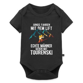 Tourenski Wintersport Berg Skifahrer Geschenk Skit - Baby Premium Kurzarmbody - Schwarz - Vorne