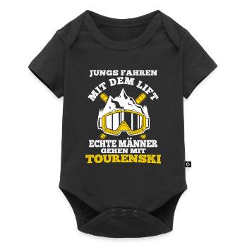Tourenski Wintersport Berg Skifahrer Geschenk Skit - Baby Premium Kurzarmbody - Schwarz - Vorne