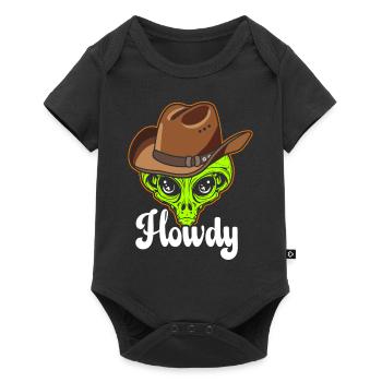 Howdy Alien Cowboy Space UFO Funny Western Rodeo - Baby Premium short-sleeve bodysuit - black - Front