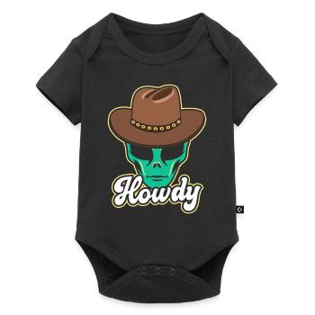 Howdy Alien Cowboy Space UFO Funny Western Rodeo - Baby Premium short-sleeve bodysuit - black - Front