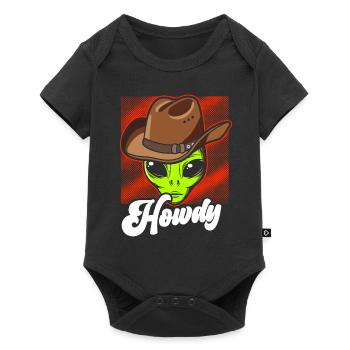 Howdy Alien Cowboy Space UFO Funny Western Rodeo - Baby Premium short-sleeve bodysuit - black - Front