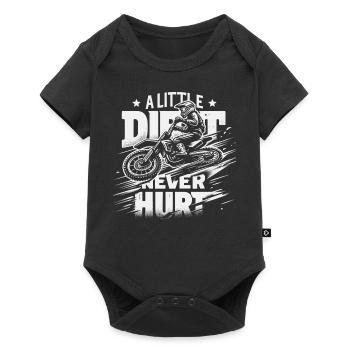 Motocross Dirtbike Supermoto - Baby Premium Kurzarmbody - Schwarz - Vorne