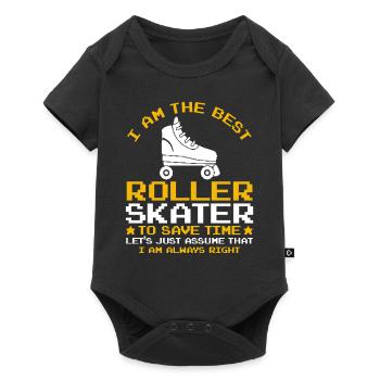 Citations drôles de patin à roulettes Je suis le meilleur Roller S - Body à manches courtes Premium Bébé - noir - Devant