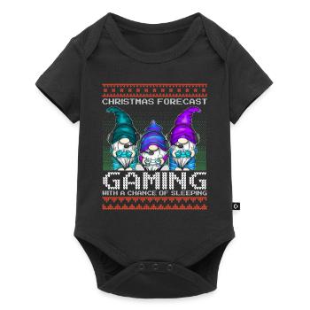 Funny Christmas Forecast Gaming Gnome Ugly Xmas - Baby Premium short-sleeve bodysuit - black - Front