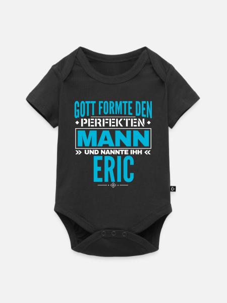 Eric Name Design - Baby Premium Kurzarmbody - Schwarz