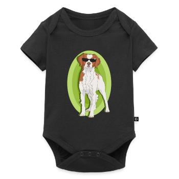 Cadeau de chien breton Epagneul breton de Bretagne - Body à manches courtes Premium Bébé - noir - Devant