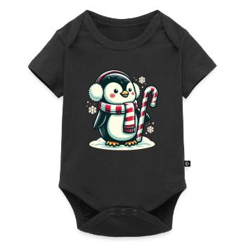 Pingouin Noël Animaux Pingouins mignons - Body à manches courtes Premium Bébé - noir - Devant