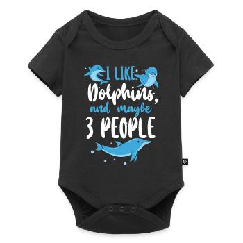 Dauphin J’aime les dauphins et peut-être - Body à manches courtes Premium Bébé - noir - Devant
