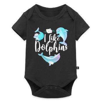 Dolphin I Like Dolphins - Baby Premium Kurzarmbody - Schwarz - Vorne