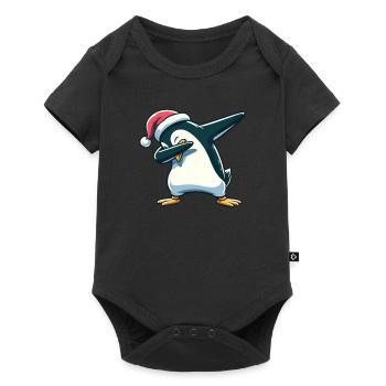 Dabbing Weihnachts Pinguin Dab Weihnachten - Baby Premium Kurzarmbody - Schwarz - Vorne