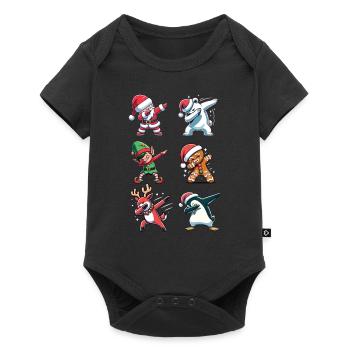 Dabbing Christmas Figurines Dab Christmas - Baby Premium short-sleeve bodysuit - black - Front