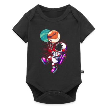 Astronaut Holding Planet Balloons Solar System - Baby Premium short-sleeve bodysuit - black - Front