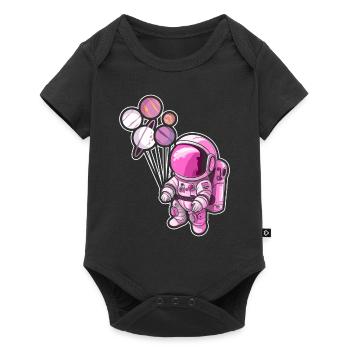 Astronaut Holding Planet Balloons Solar System - Baby Premium short-sleeve bodysuit - black - Front