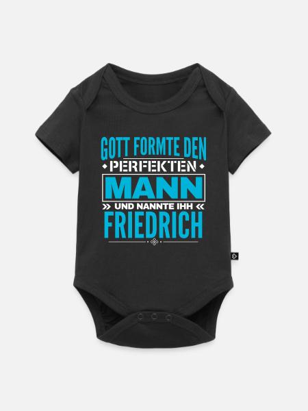 Friedrich Name Design - Baby Premium Kurzarmbody - Schwarz