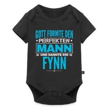 Fynn Name Design - Baby Premium Kurzarmbody - Schwarz - Vorne