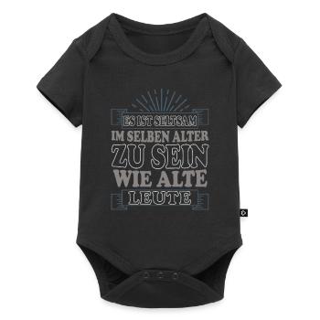 Seltsam Im Selben Alter Zu Sein Wie Alte Leute - Baby Premium Kurzarmbody - Schwarz - Vorne