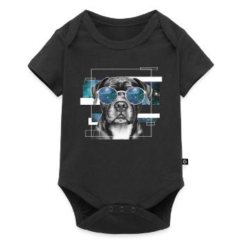 Pug Wearing Galaxy Glasses Astronomy Galaxy Sungla - Baby Premium Kurzarmbody - Schwarz - Vorne