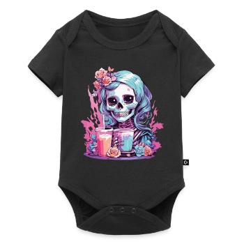 Kawaii Pastel Goth Skull Milkshake Design - Baby Premium Kurzarmbody - Schwarz - Vorne