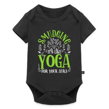 Smudging Is Like Yoga For Your Aura Ausräuchern - Baby Premium Kurzarmbody - Schwarz - Vorne