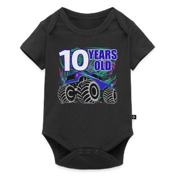 10th Birthday Monster Truck Power - Baby Premium short-sleeve bodysuit - black - Front