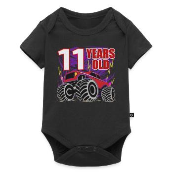Monster Truck Hero 11th Birthday - Baby Premium short-sleeve bodysuit - black - Front