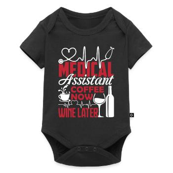 Medical Assistant Medical Assistant Loves Coffee - Baby Premium short-sleeve bodysuit - black - Front