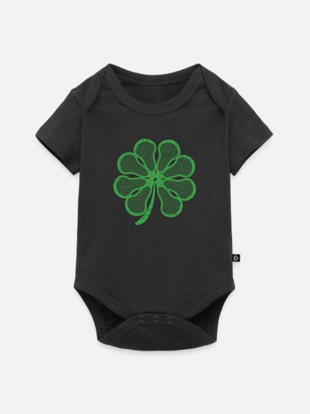 Lacrosse Shamrock Shamrock Drôle St Patricks - Body à manches courtes Premium Bébé - noir