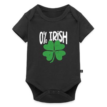 0% Irisches Kleeblatt Lustiger St. Patricks Day - Baby Premium Kurzarmbody - Schwarz - Vorne