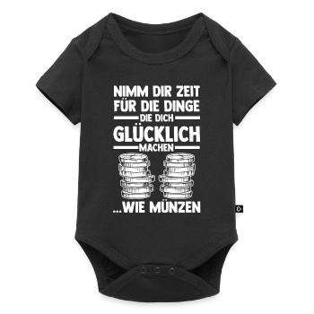 Numismatik Münzensammlung Münzensammler - Baby Premium Kurzarmbody - Schwarz - Vorne