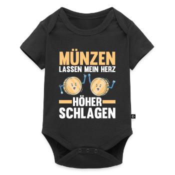 Numismatik Münzensammlung Münzensammler - Baby Premium Kurzarmbody - Schwarz - Vorne